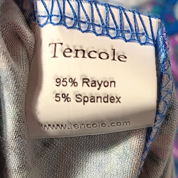 Tencole EUC Women's Vibrant Tunic, XL, Blue Green and Raspberry Peacock Pattern - Picture 5 of 7